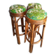 3 vintage high rattan bar stools 1970