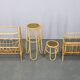 Mid-century European rattan accessories set with tables and magazine racks, 1960s