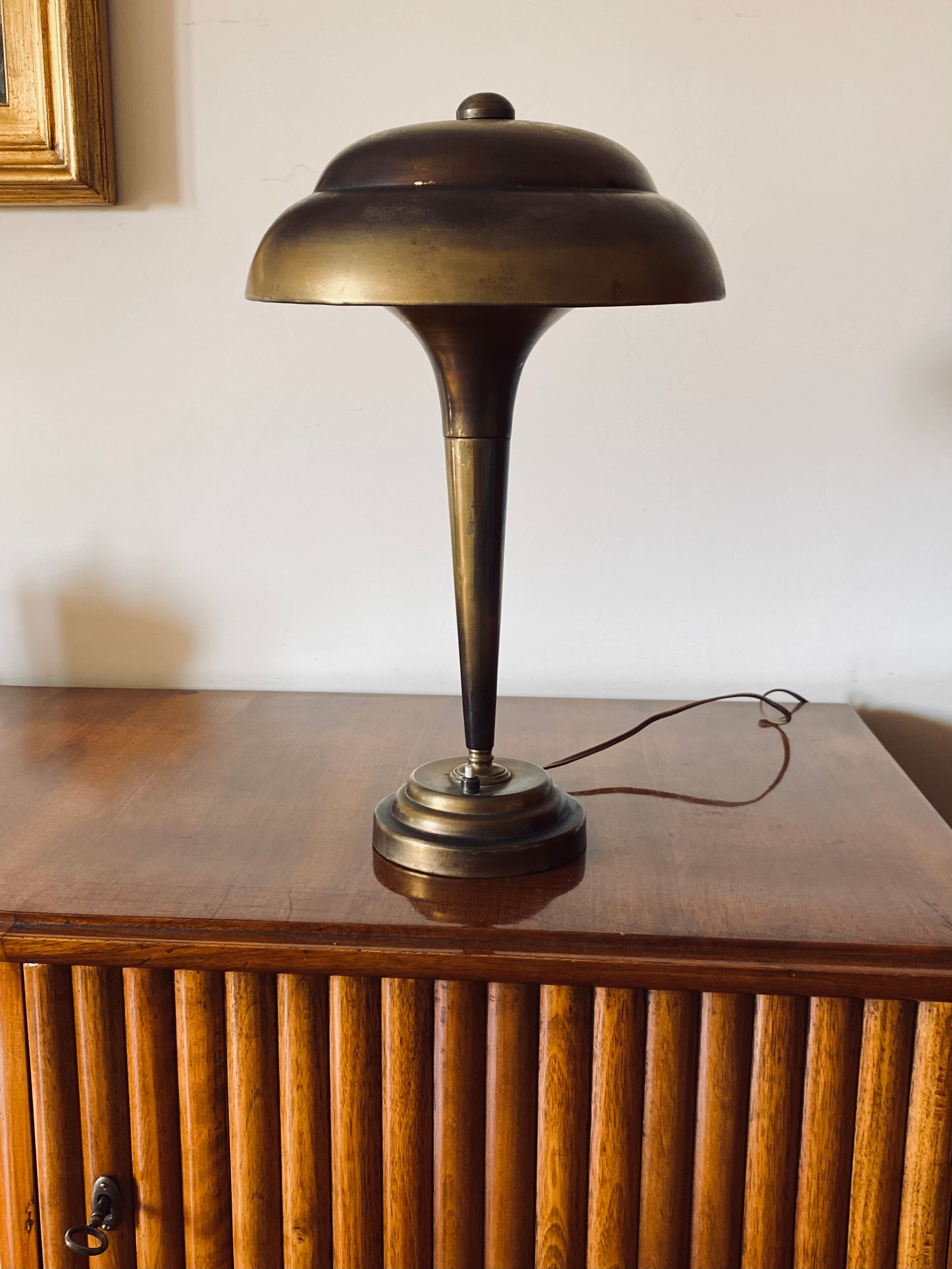 Mid-century brass table lamp, France ca. 1940
