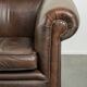 Luxury brown smooth cow leather Chesterfield sofa with an English look