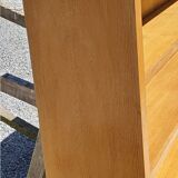 Wall shelf from the 50s in solid blond oak