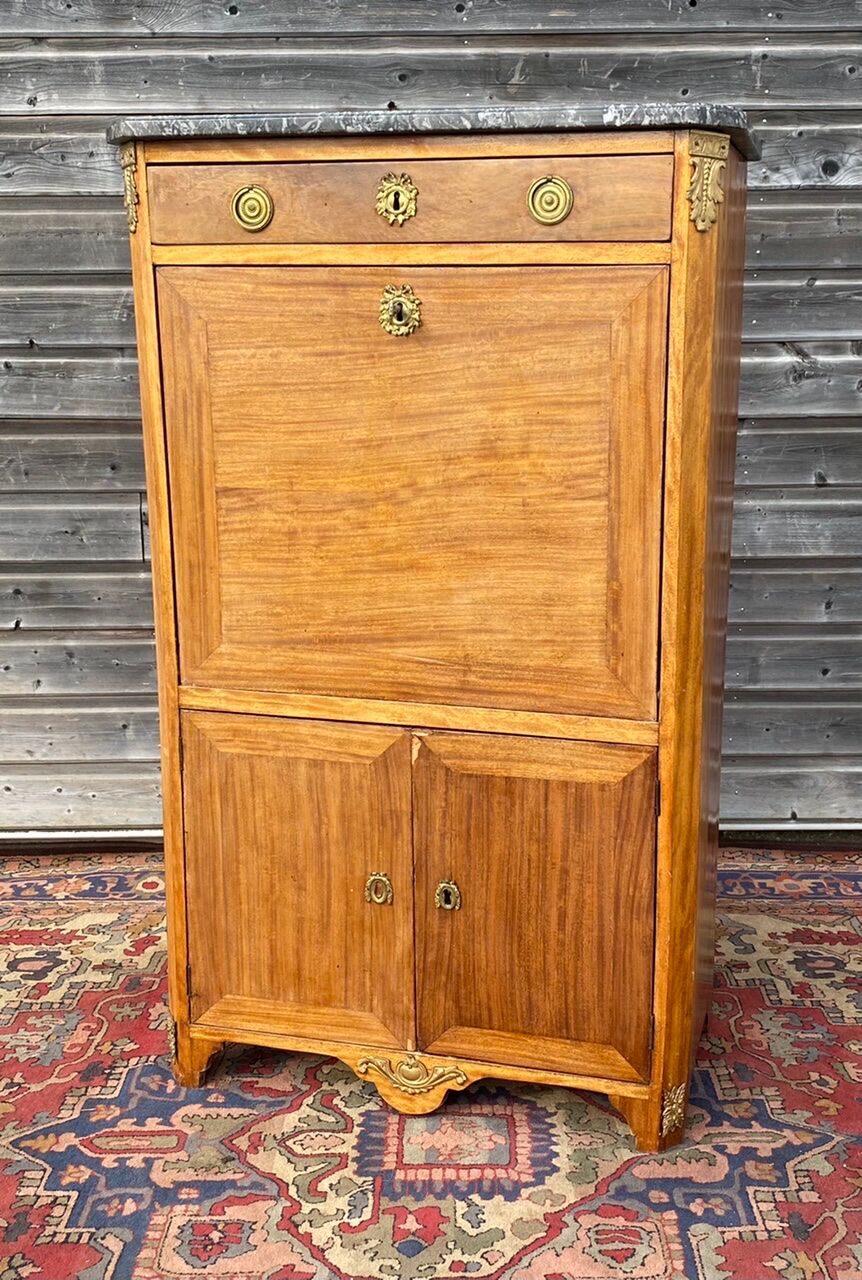 Mahogany Secretary Period Transition XVIII Eme Century