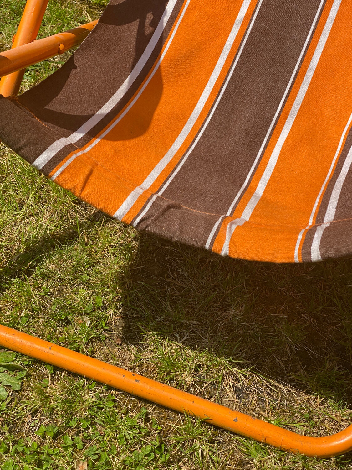 Old orange vintage deckchair