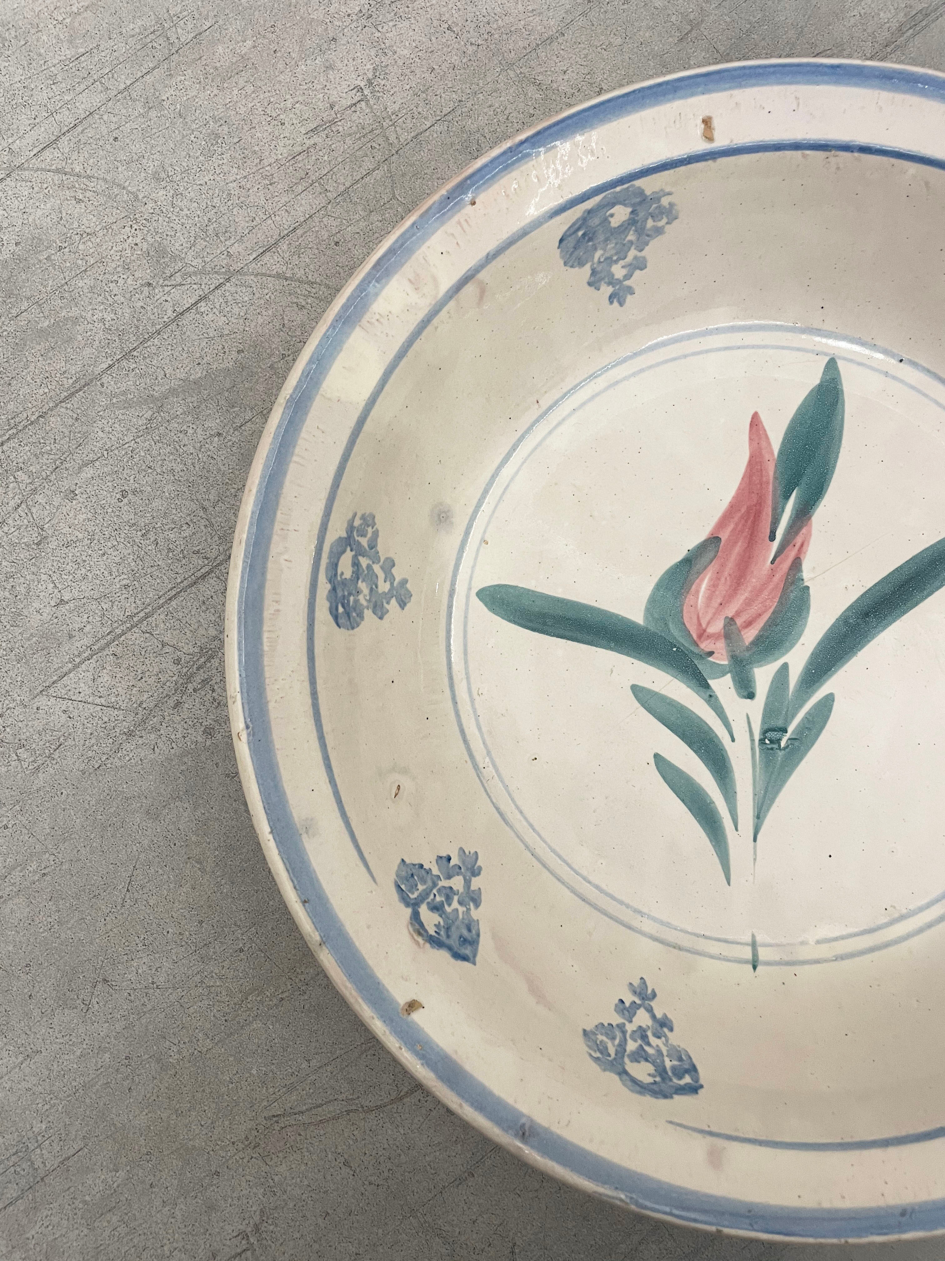 Vintage L Floral Motif Bowl