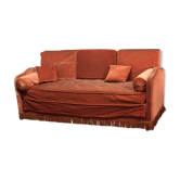 Vintage velvet banquette sofa