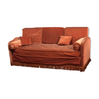 Canapé banquette velours vintage
