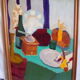 Old painting of oil painting on wood