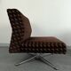 Pair of fabric and chrome steel armchairs, 1960s