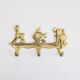 Brass coat rack with animal motif, wall hook children's room, key rack