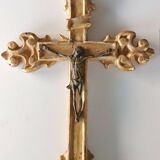Antique 18th-century gilded wooden cross