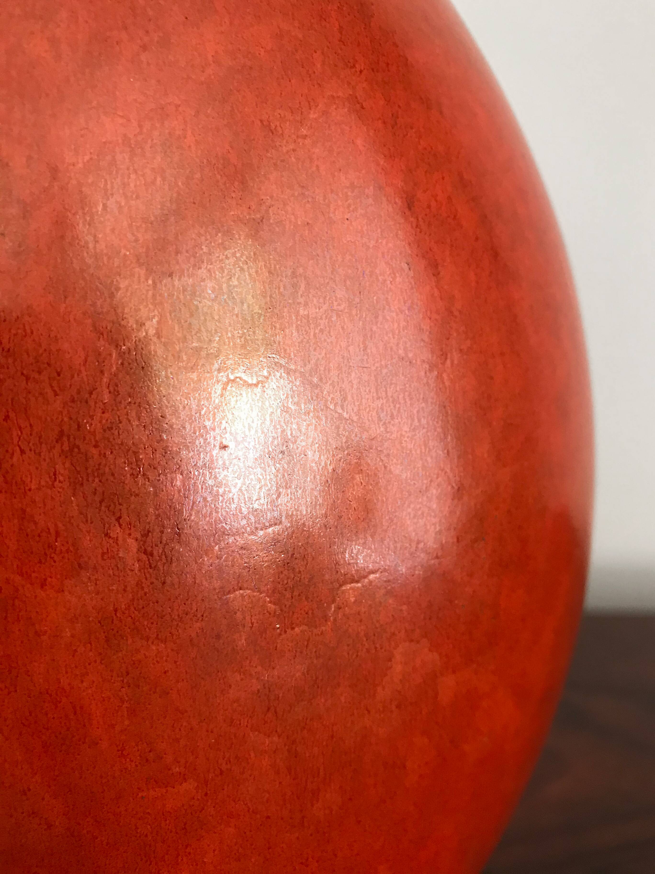 Italian Guido Andloviz big orange ceramic vase, 1940s