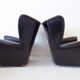 Howard Keith pair of black leather armchairs for HK Furniture