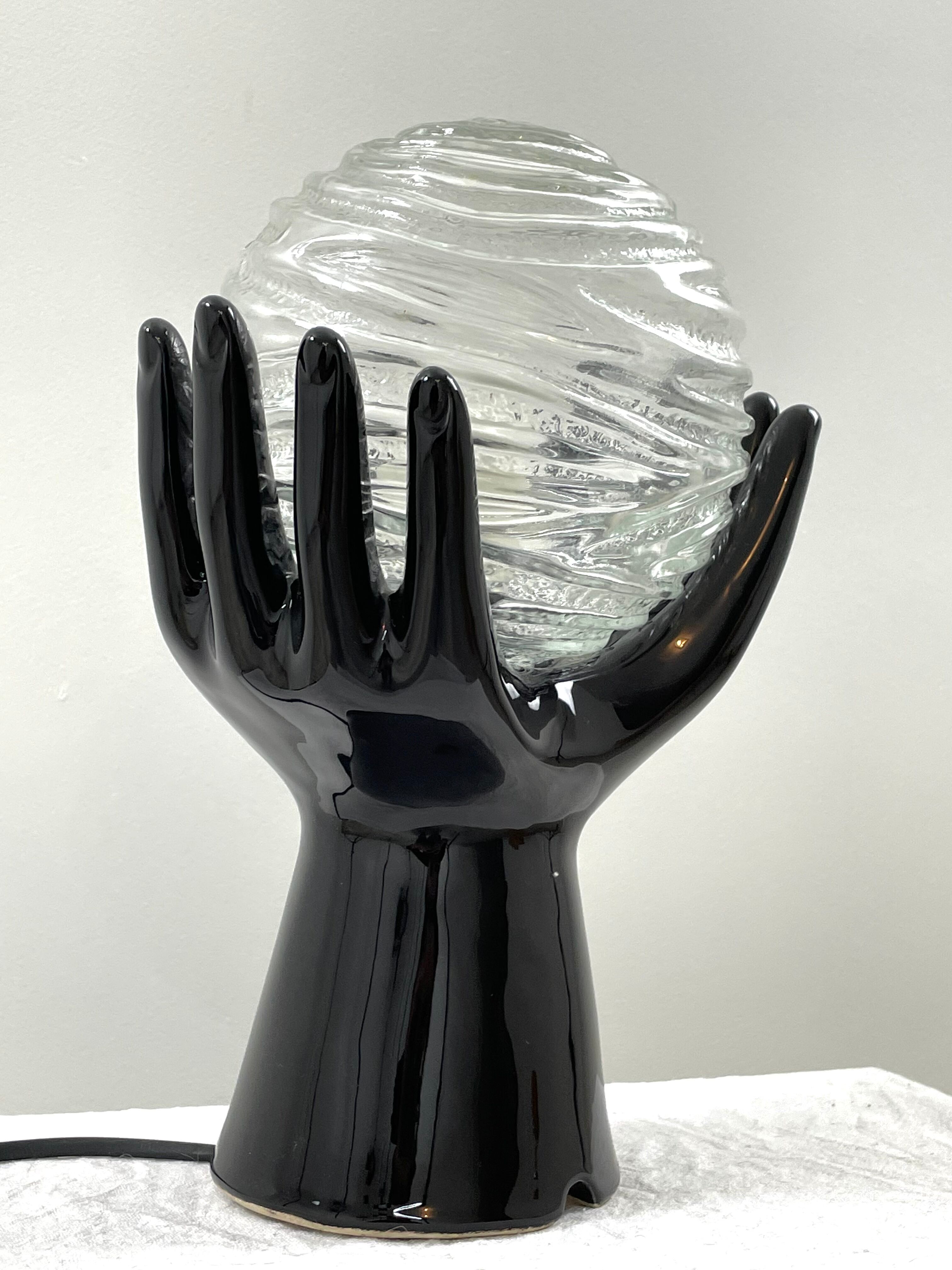 Vintage ceramic hand lamp