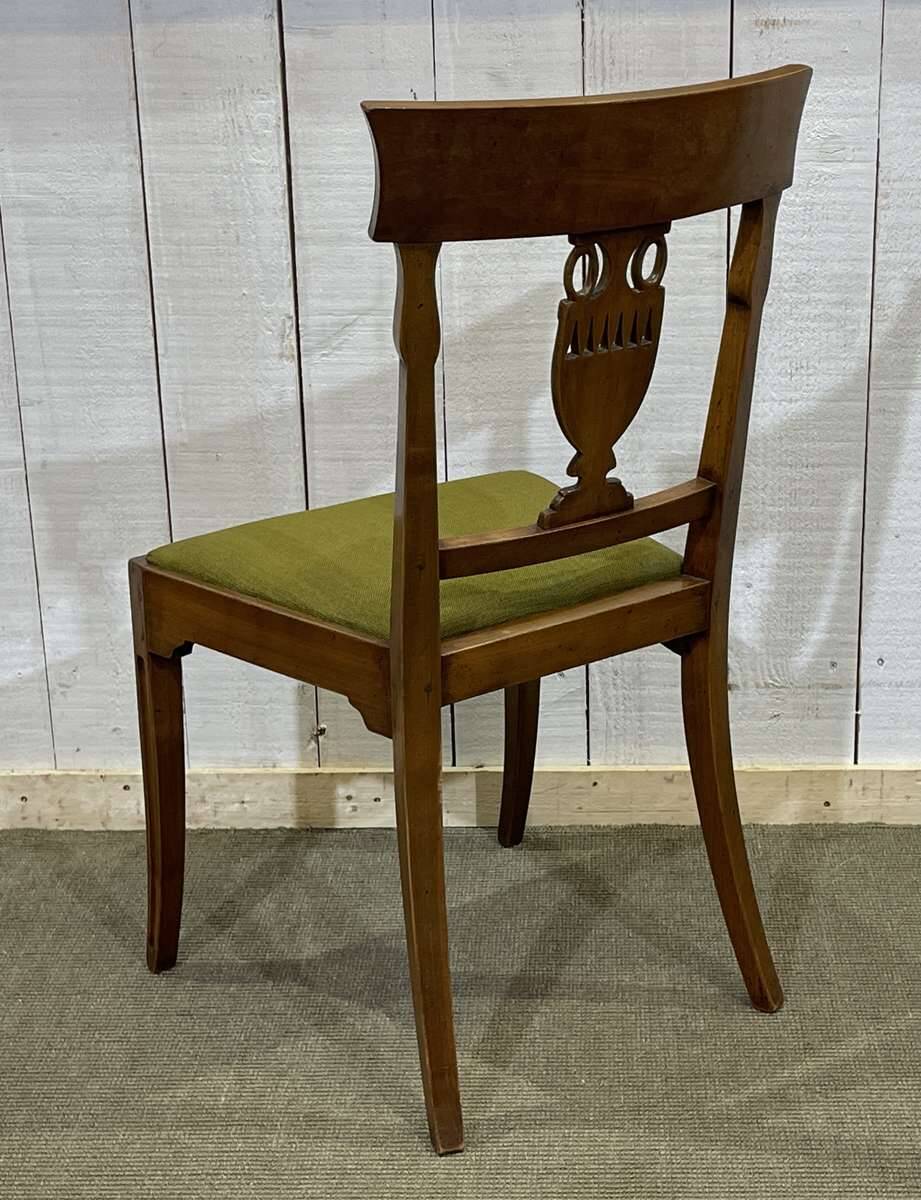 Set of 6 Directoire style cherry wood chairs, 1960s.