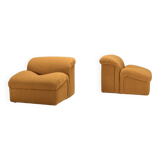 Exceptional Set of Two Bouclé 'Onda' Lounge Chairs by MetalArte, 1970s