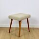 Tabouret en bouclé beige - pieds ronds en hêtre - 2 pièces disponibles