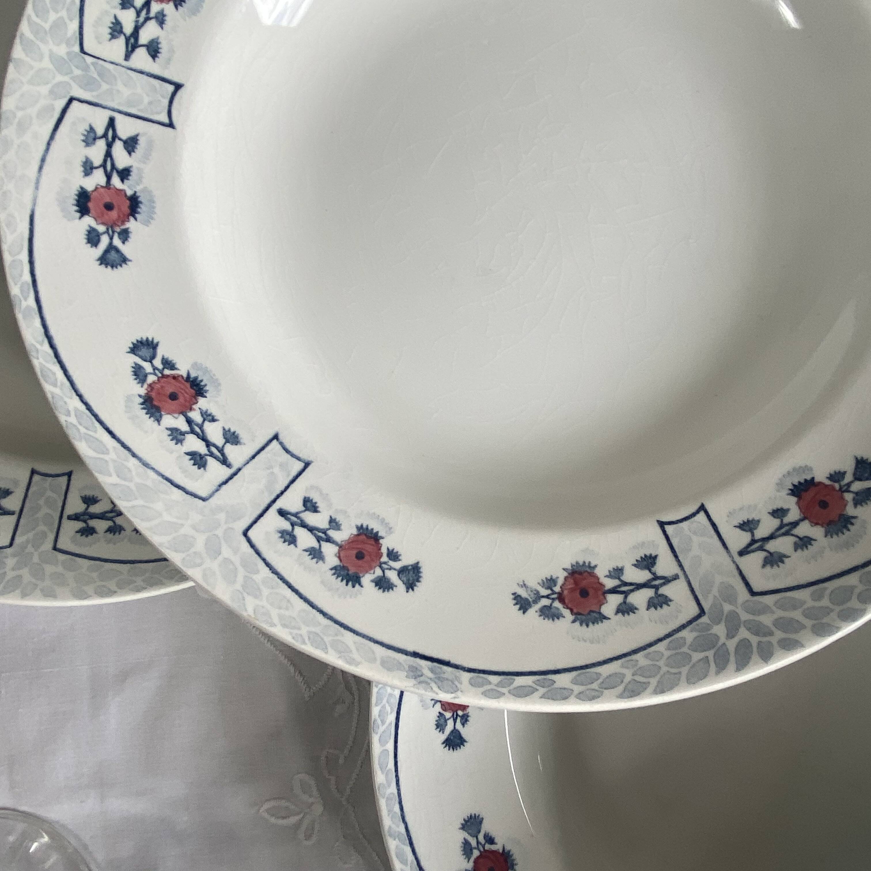 6 deep plates Creil and Montereau model Toledo in antique earthenware