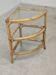 Rattan and glass corner shelf 1970