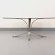 Vintage Rounded Rectangular Oval Coffee Table in Glass and Chromed Metal from the 70s