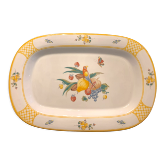 Earthenware dish-Exotic decoration- Pottery at the chapel of pots 17000 France