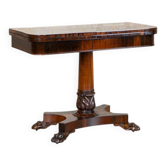 Table de cartes en palissandre pliable, années 1920