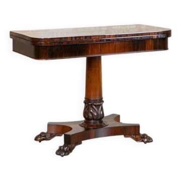 Fold-Out Rosewood Card Table, 1920s