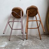 Paire de tabourets de bar vintage en métal