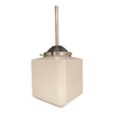 Suspension cube in white opaline Art Deco 1930