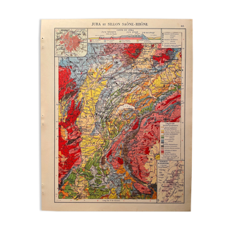 Old map of the Jura from 1951