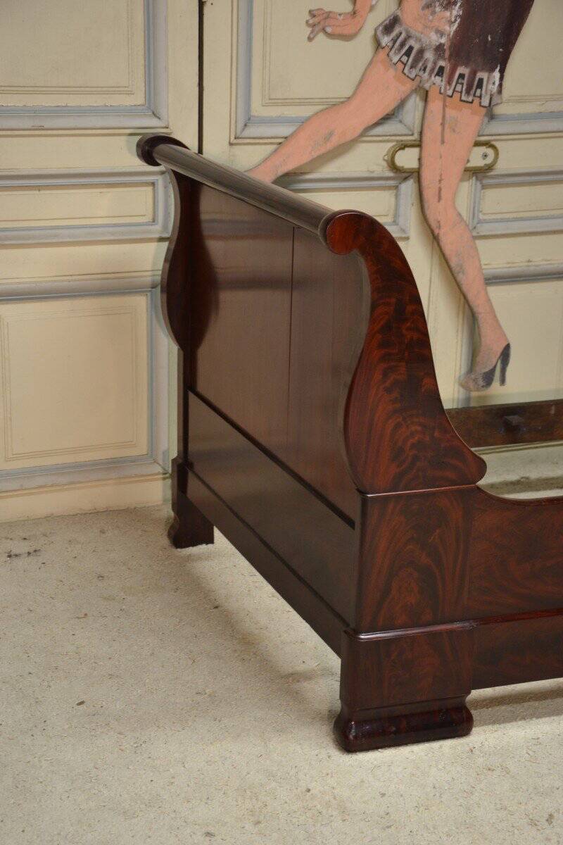 Louis Philippe period mahogany sleigh bed