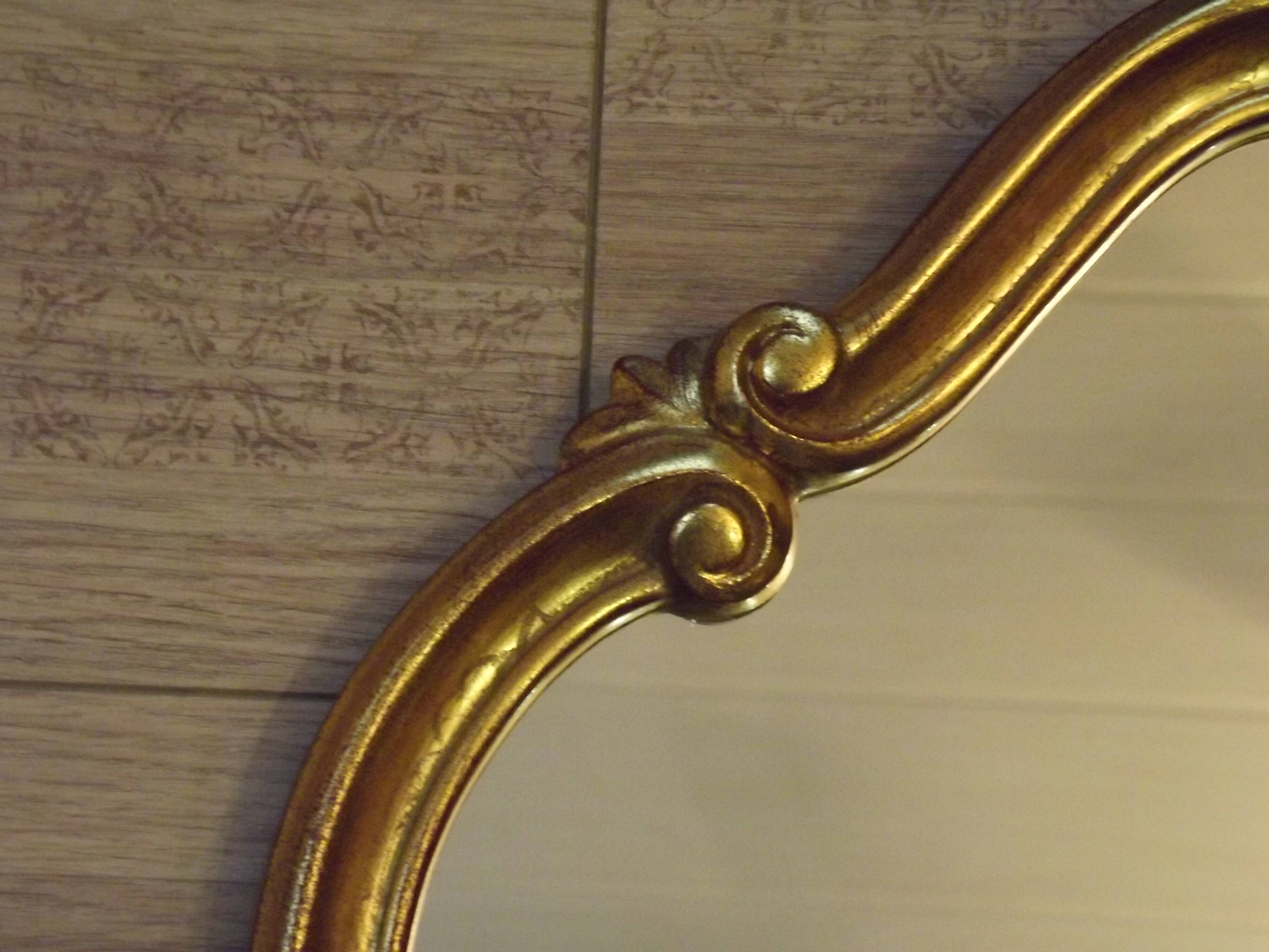 Vintage Ornate Gold Resin Wall-Mounted Mirror & Matching Console Table 5055