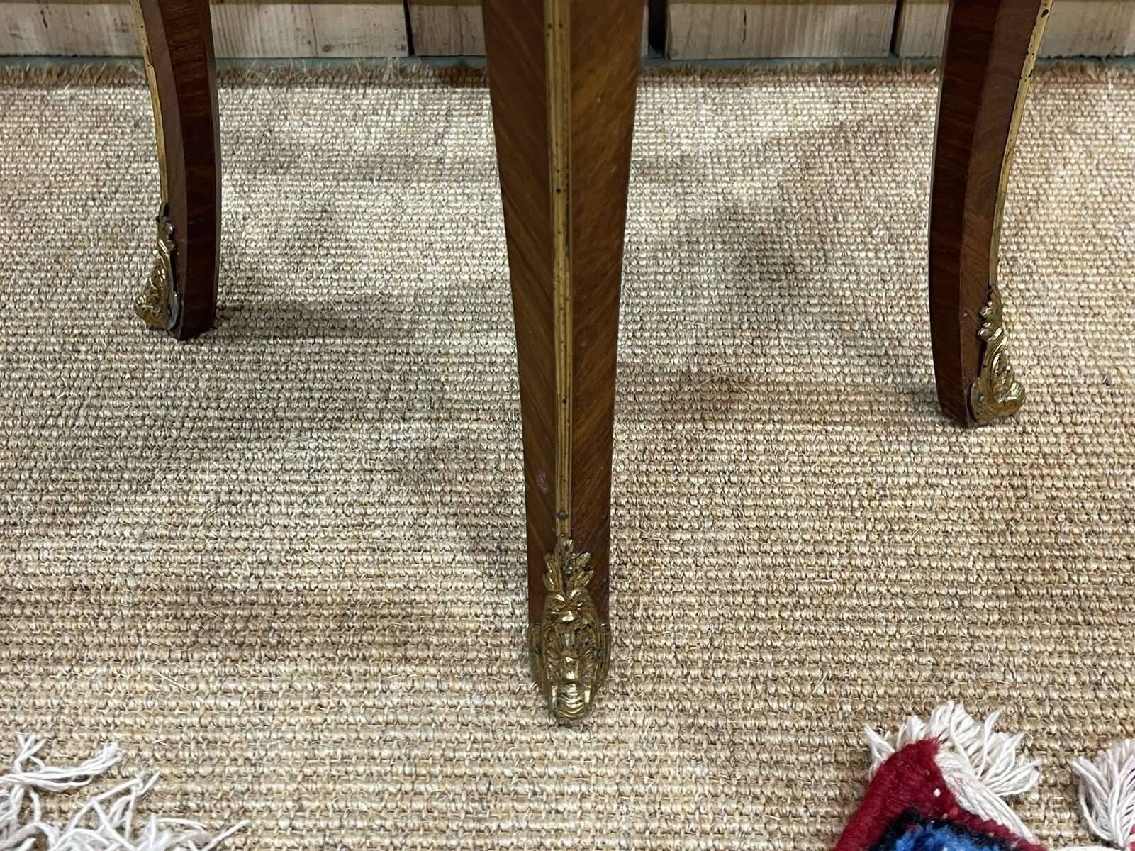 Louis XV style bedside table in rosewood and oak from the 70s with marble top