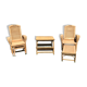 Set 2 sun loungers and table 60s