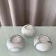Set of 3 White Marble Tea Light Holders – Minimalist Scandinavian Style