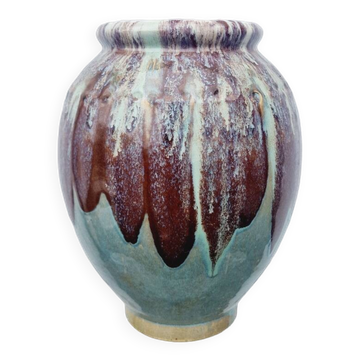Vintage vase en grès vernissée
