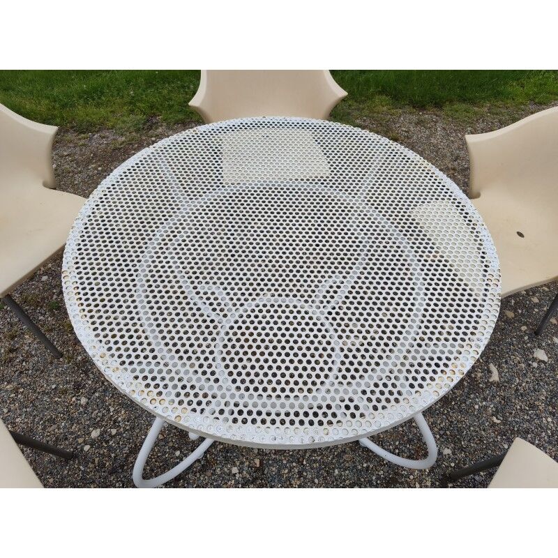 Salon de jardin fer forgé table + 5 fauteuils
