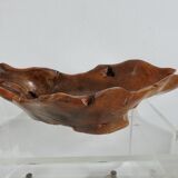 Large olive wood empty pocket, signed, 1966
