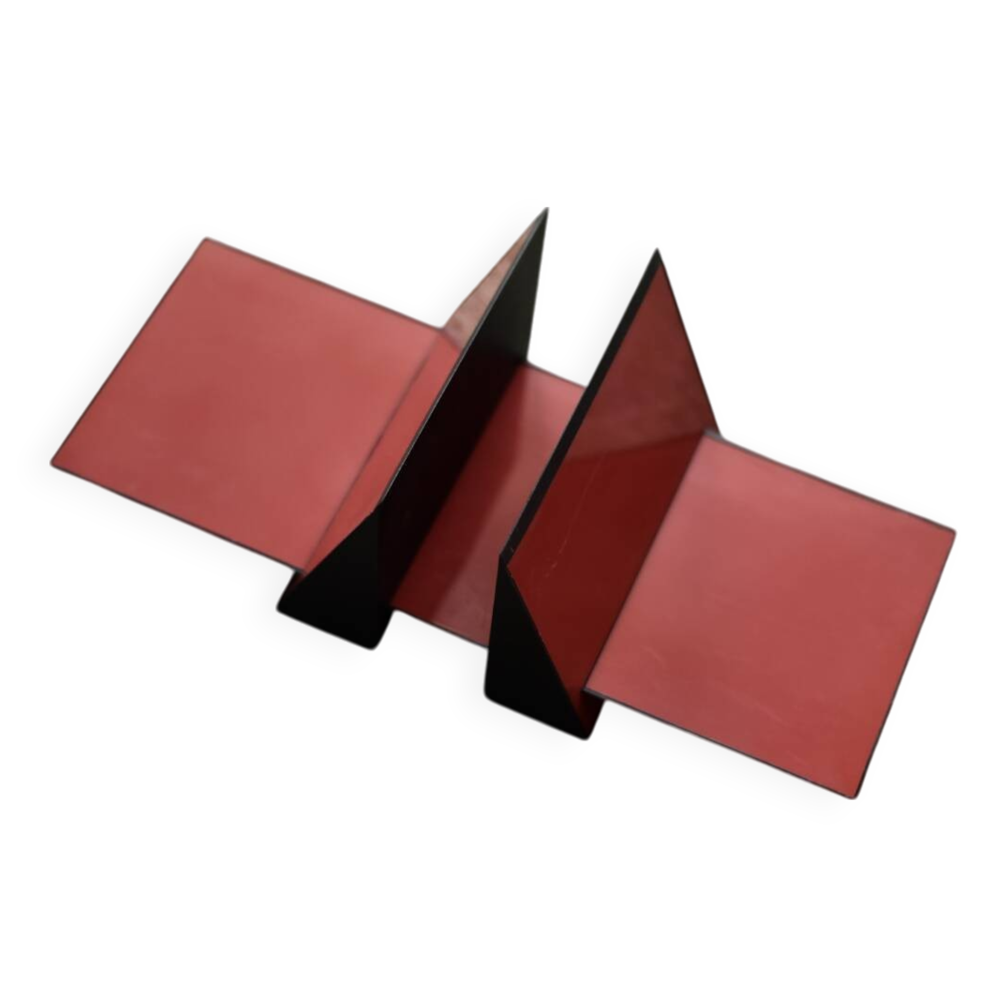 Red plastic bookends Vintage Mid-Century Italian Modern Space Age