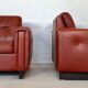 Vintage danish mid century cognac leather lounge chairs 1970,s