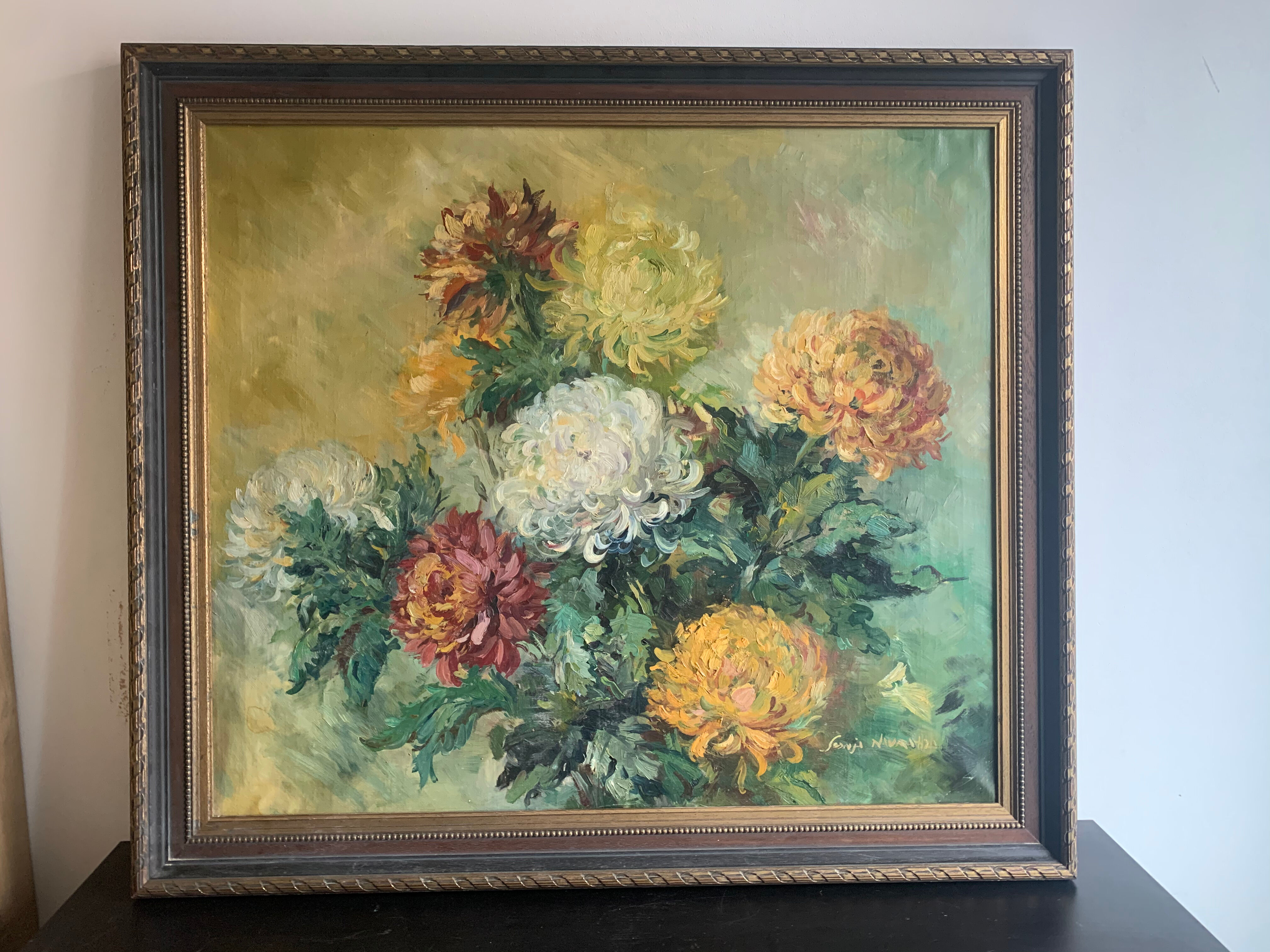 Oil Painting by S. Navratil, Germany, 1960s