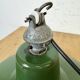 Industrial French Green Enamel Factory Lamp, 1960s