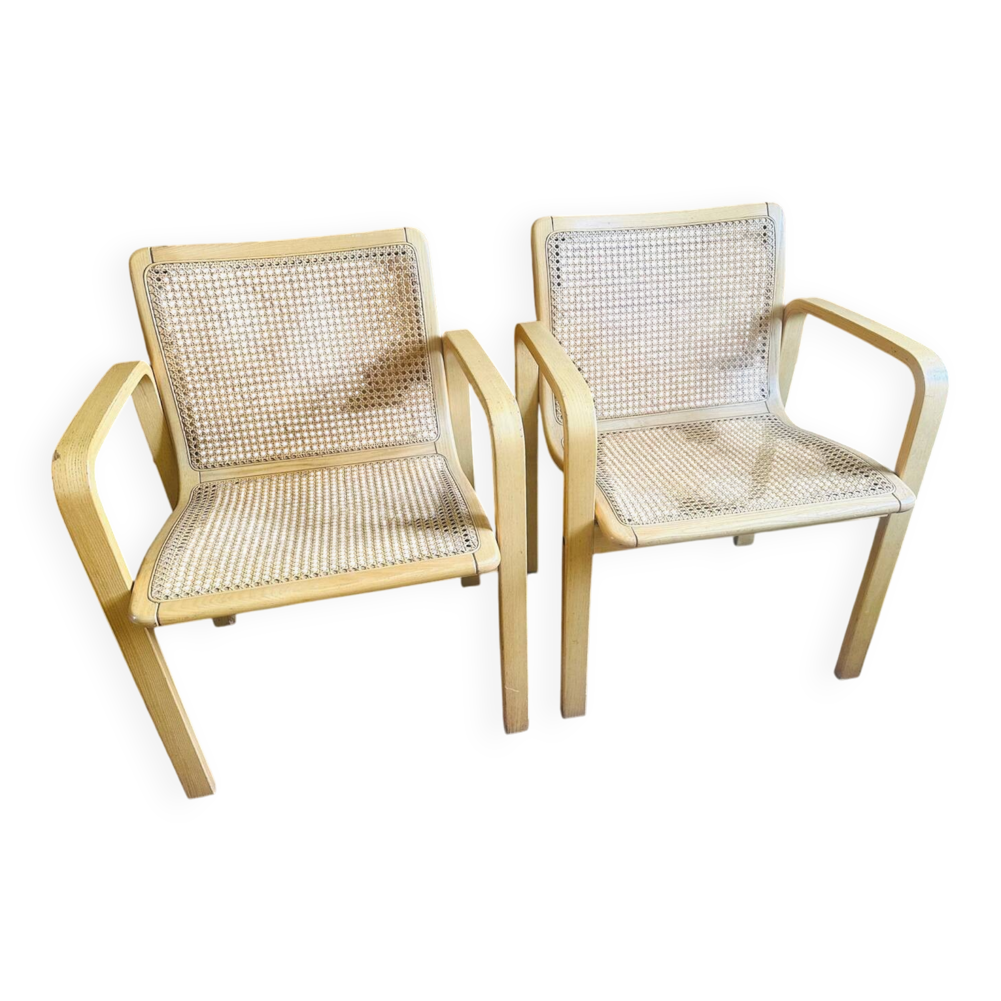 Chaises Olivo Pietro 70' cannage et bois