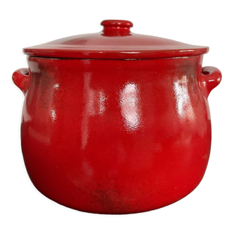 Vintage soup tureen in glazed terracotta