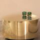Contemporary handcrafted brass coffee table, Lune collection.