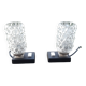 Hillebrand lamps chiseled glass 70s, set of 2