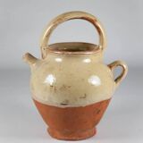 Vintage pottery, half-glazed terracotta water pot, jug, kitchen, decoration, pottery