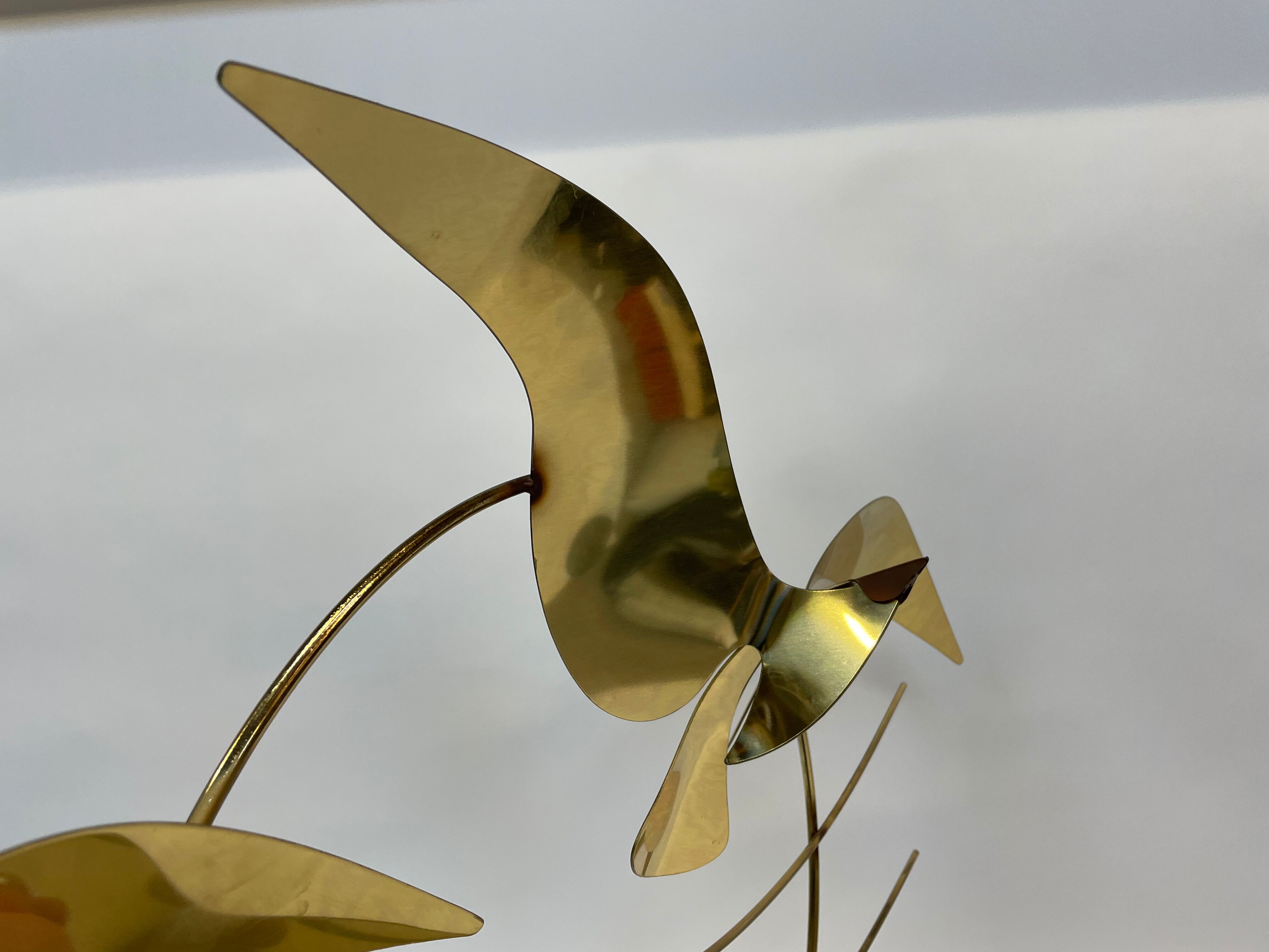 Vintage curtis jere modern brass wall sculpture