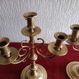 Pair of bronze candlesticks, 5 branches, half XXth period.