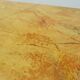 Wooden side table painted in faux marble