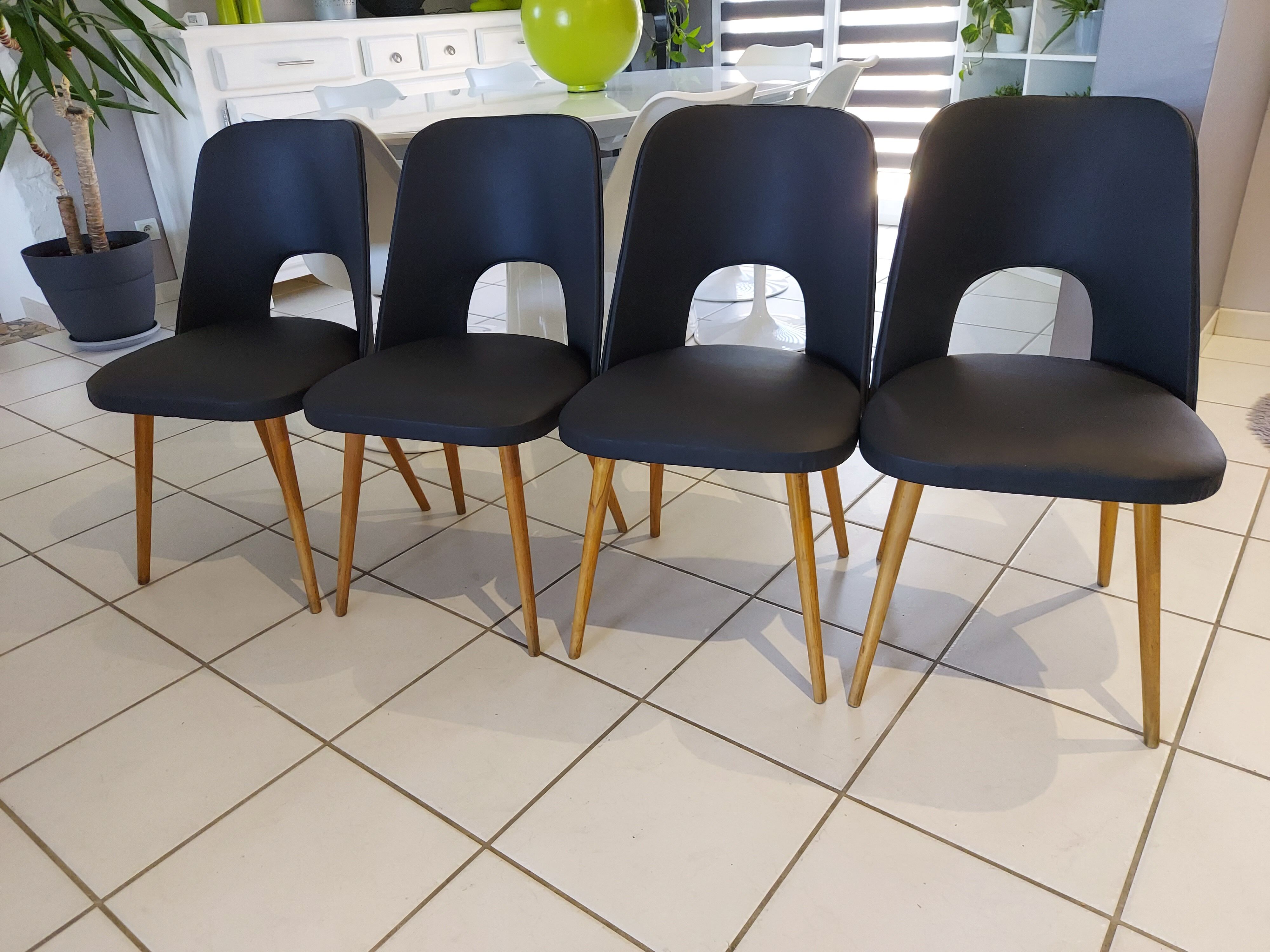Suite of 4 Chairs by Designer Oswald Haerdlt for Your Year 1950